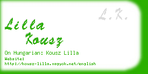 lilla kousz business card